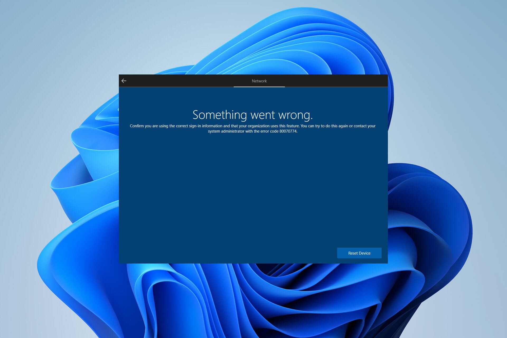 oobesettings error Windows 11