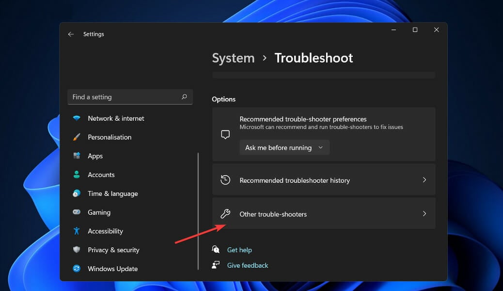 other-troubleshooters-option windows 11 skype crashing