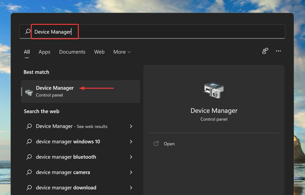 Launch Device Manager to fix unexpected_store_exception windows 11