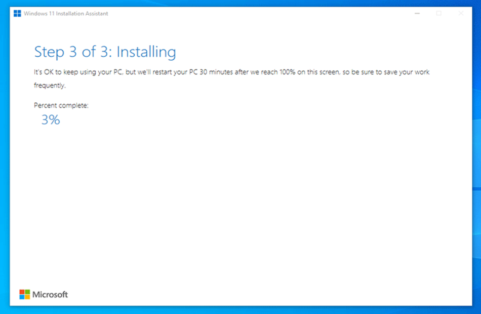 process-installing-w11 windows 11 upgrade assistant tool
