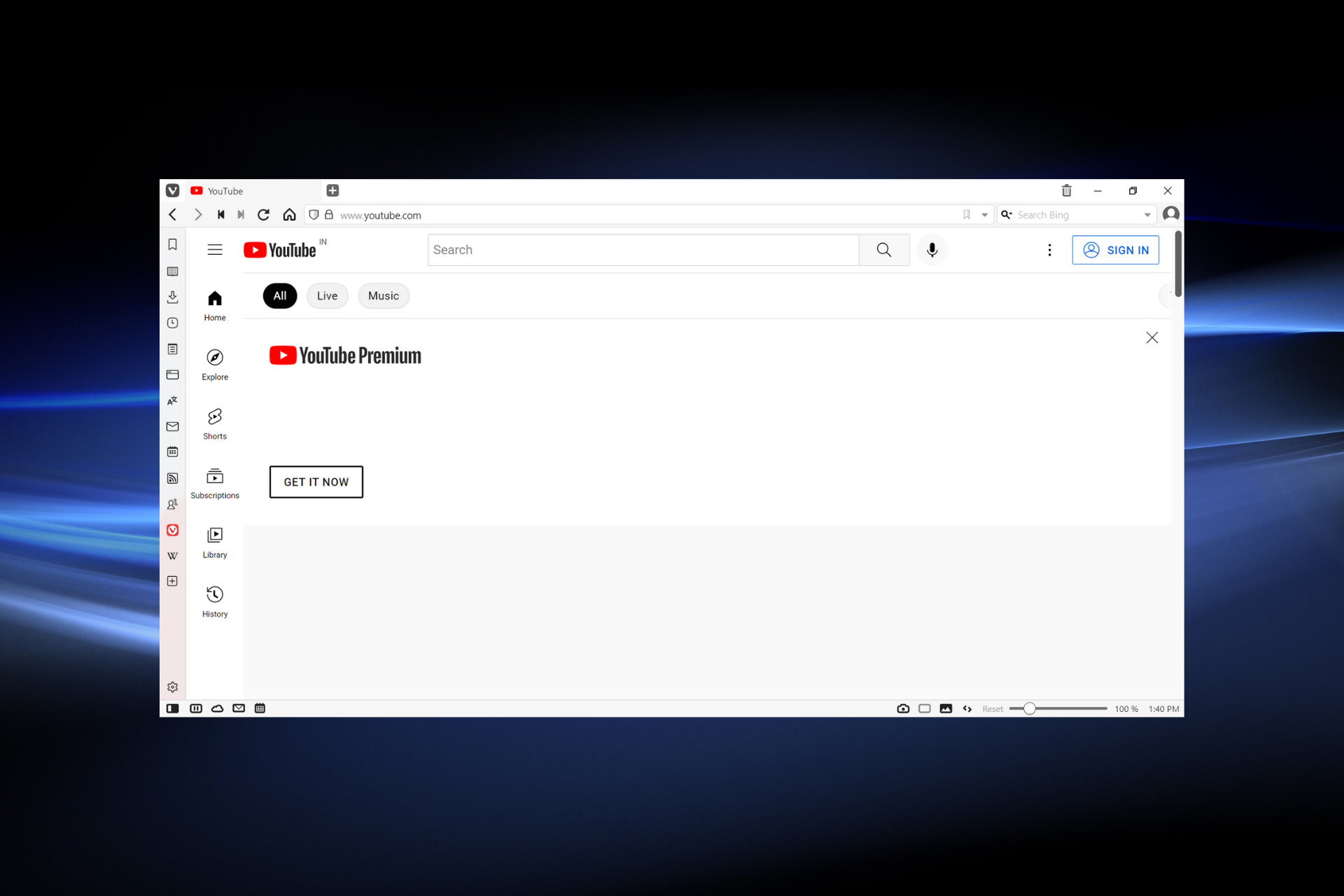 Fix Youtube not working in Vivaldi browser