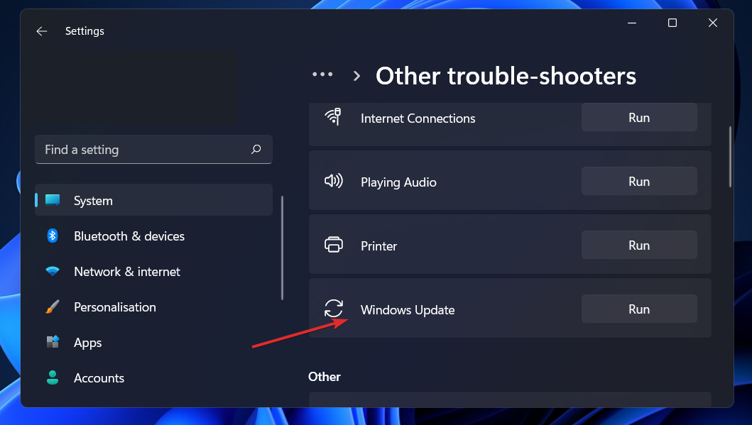  windows-update-troubleshooter-run  windows 11 error code 0x800f0801