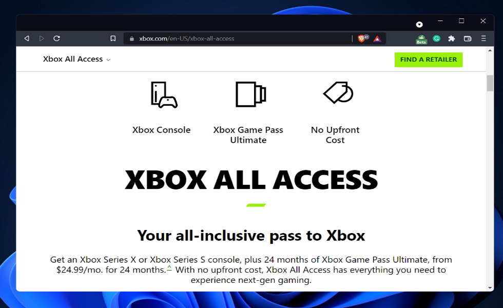 xbox-all-access can't download games from game pass app