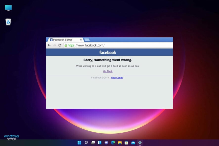 Facebook: Sorry, something went wrong error