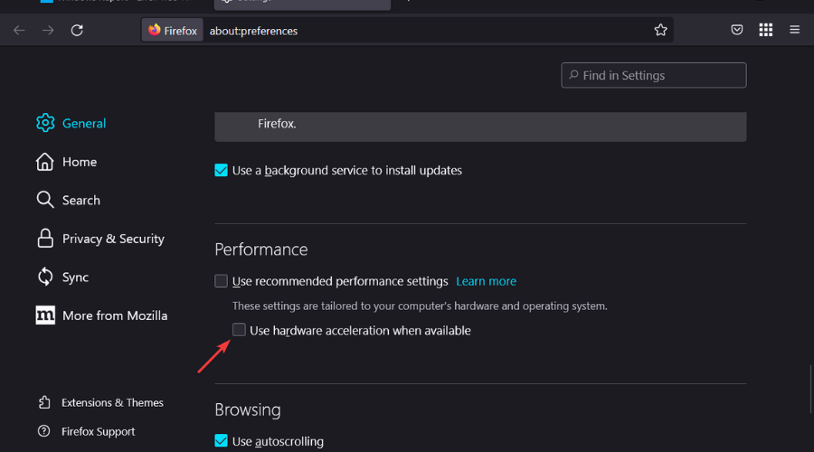 hardware acceleration mozilla firefox