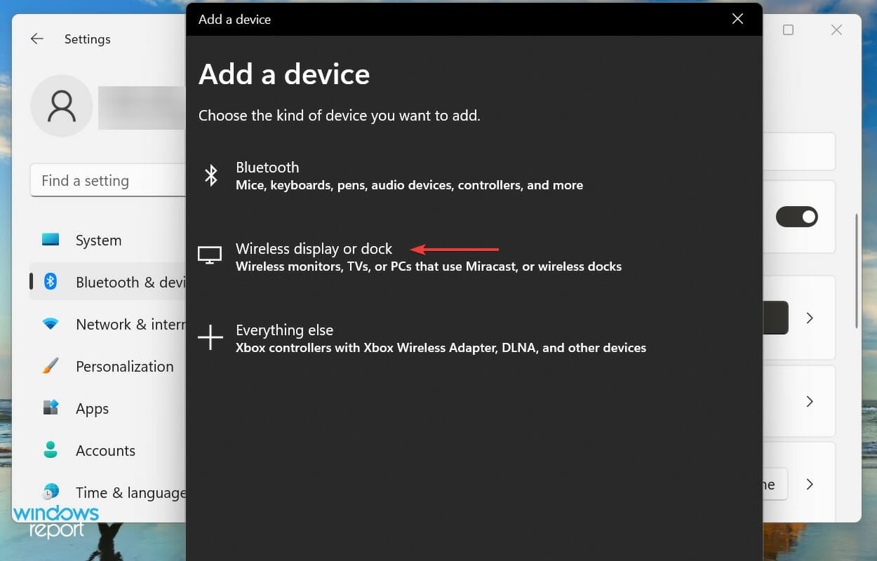 Wireless display or dock to how to screen share windows 11 to tv