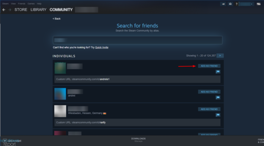 How to search for users on Steam