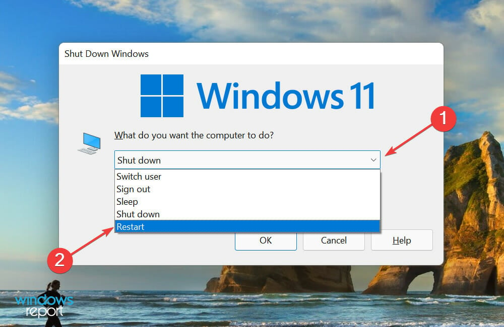 Restart to fix Windows 11 shutdown box issue