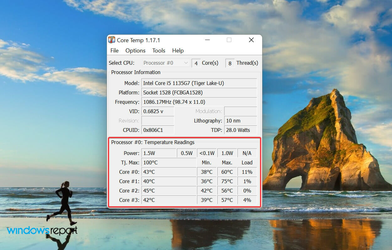 Check CPU temp in Windows 11