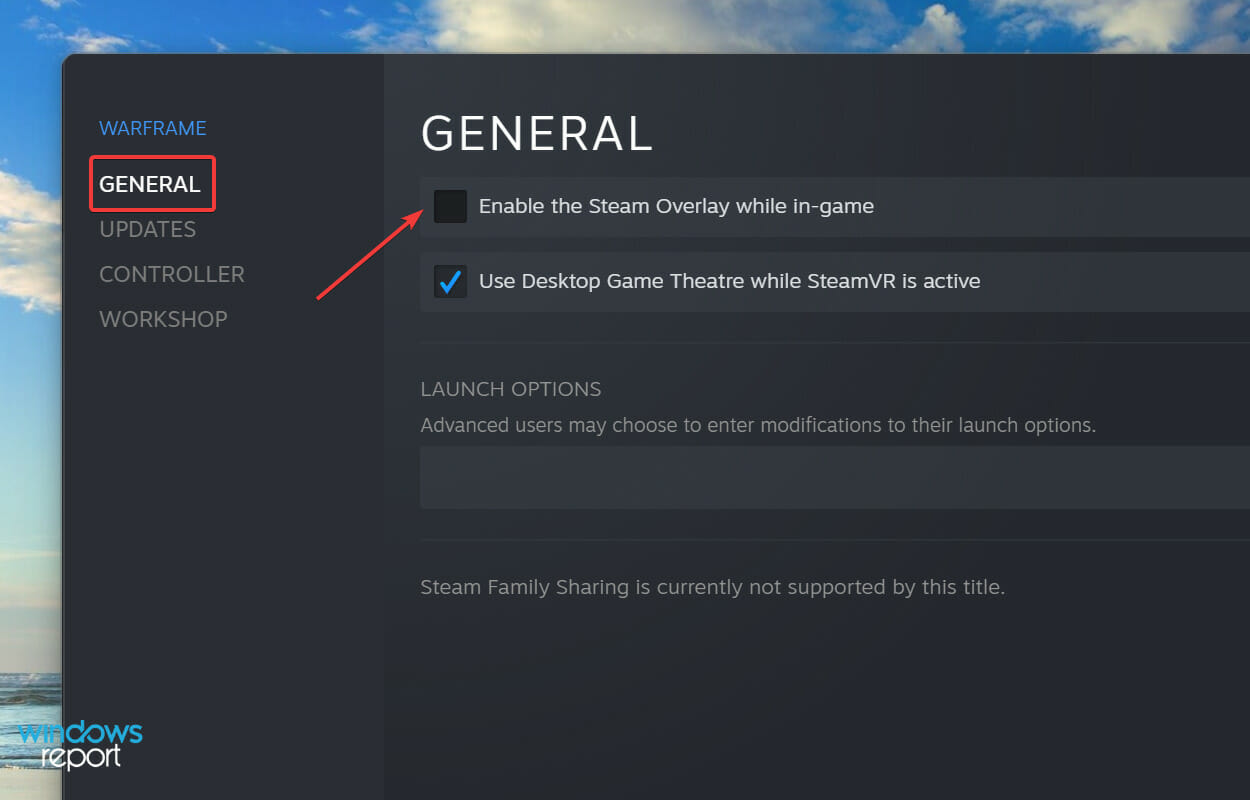 Disable Steam Overlay to fix msi afterburner not working windows 11