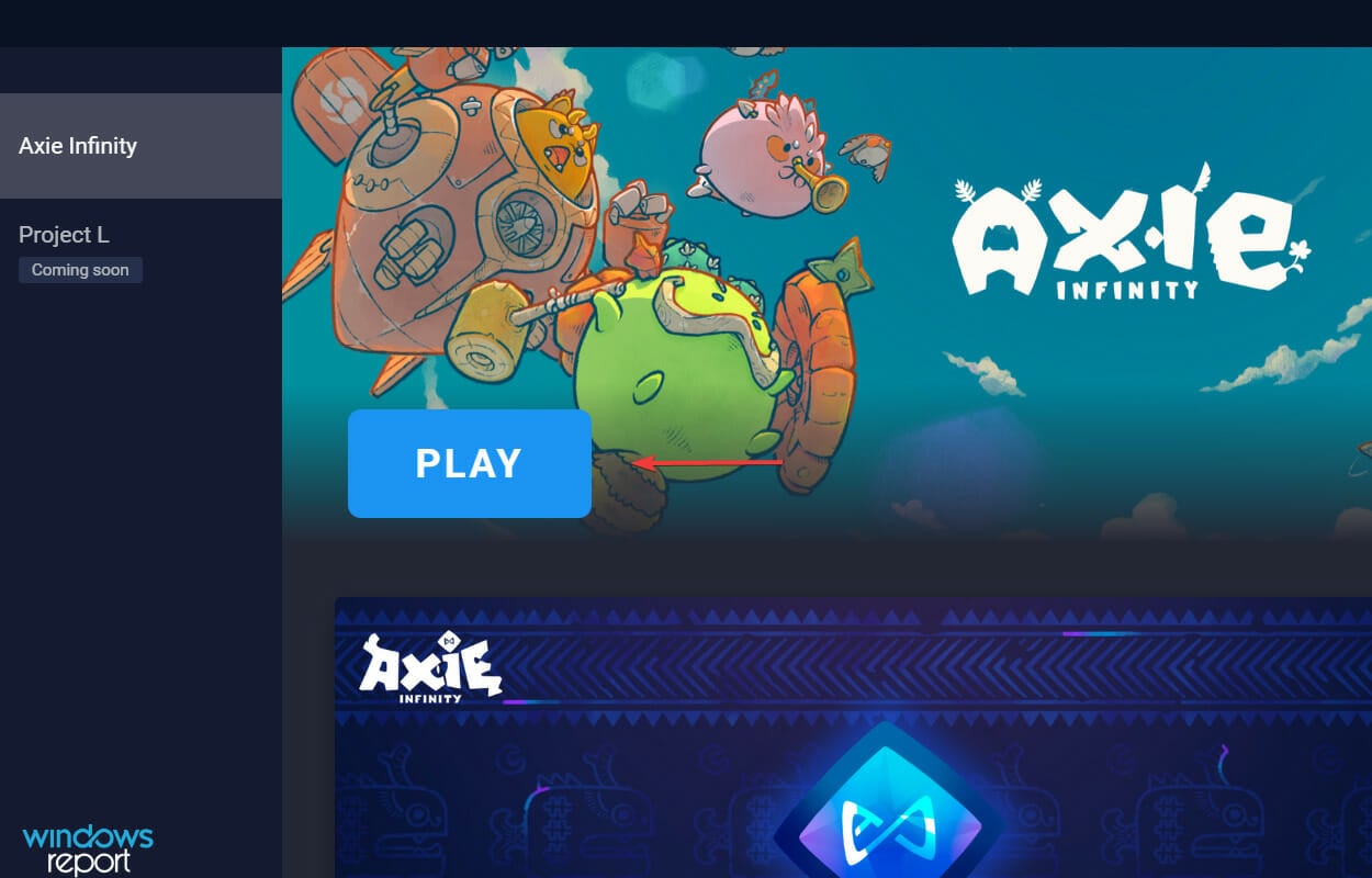 Play to check if axie infinity not working error is fixed