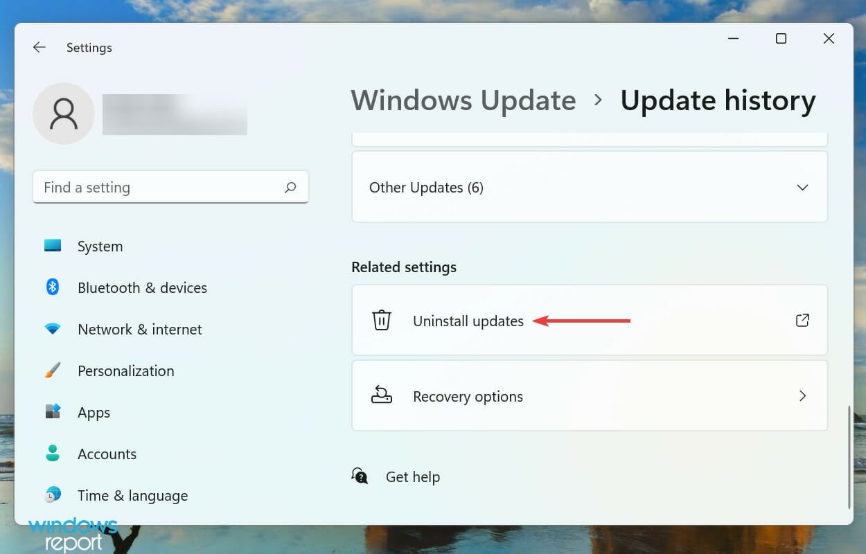 Uninstall updates to fix Windows 11 shutdown box