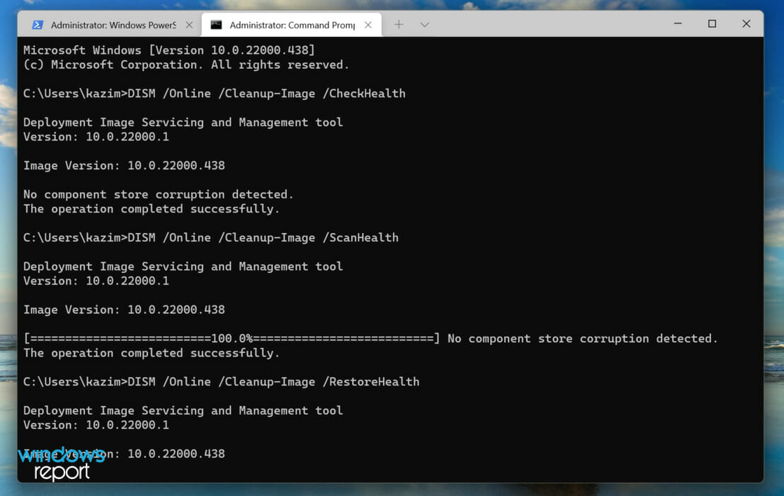 Run DISM tool to fix Windows 11 shutdown box