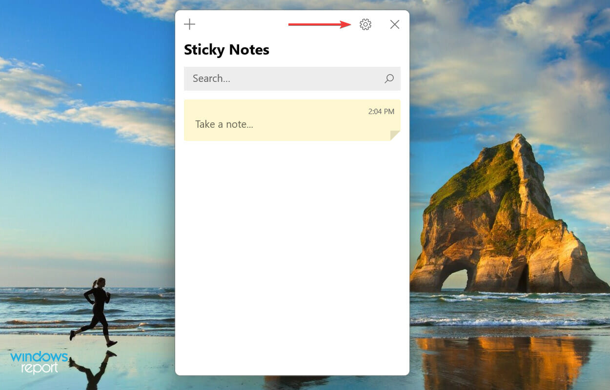 Sticky Notes settings