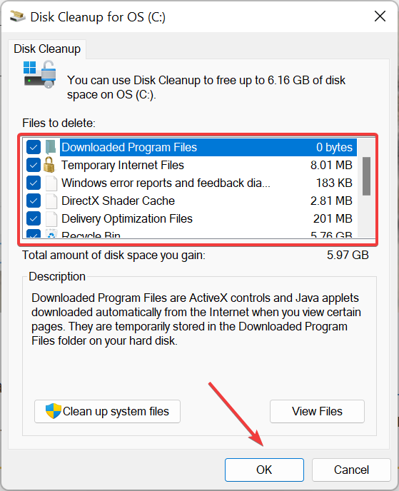 delete files to fix error reporting event id 1001