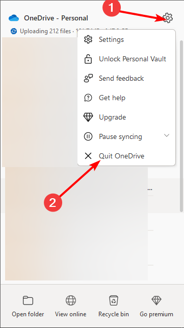 quit onedrive not syncing