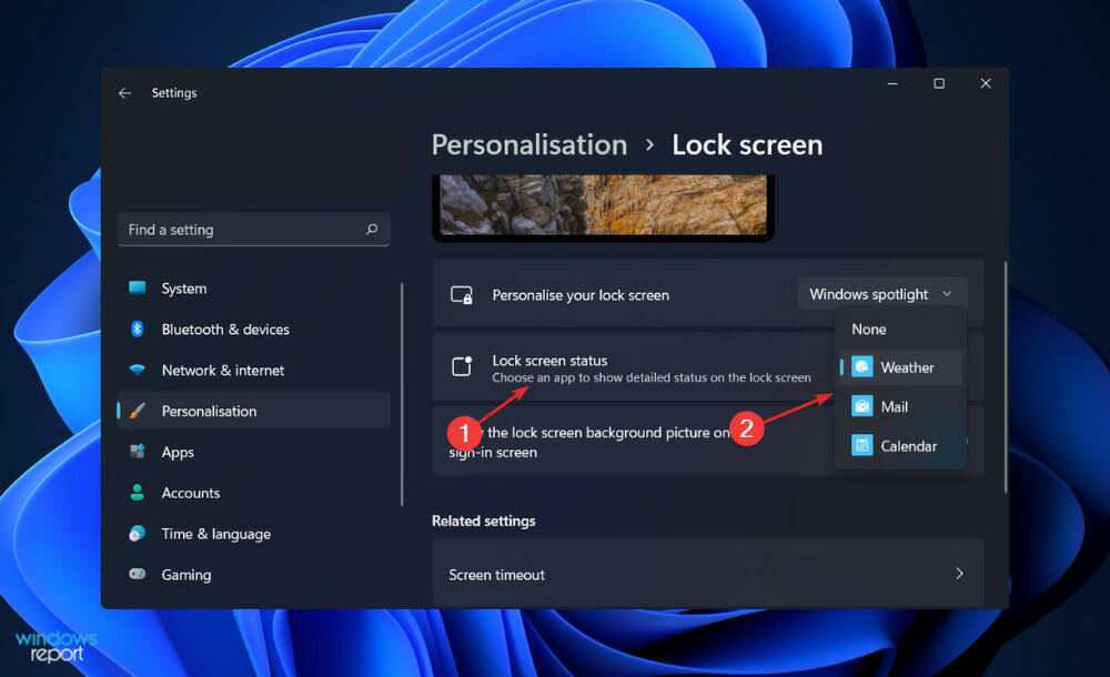 screen-status customize lock screen windows 11