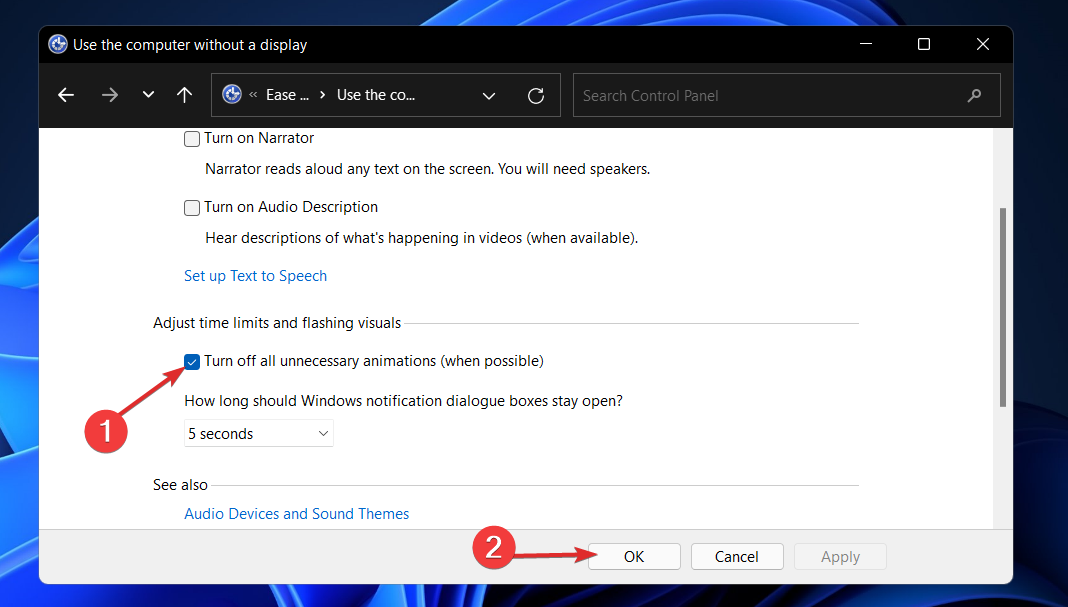 turn-off-animation disable animations windows 11