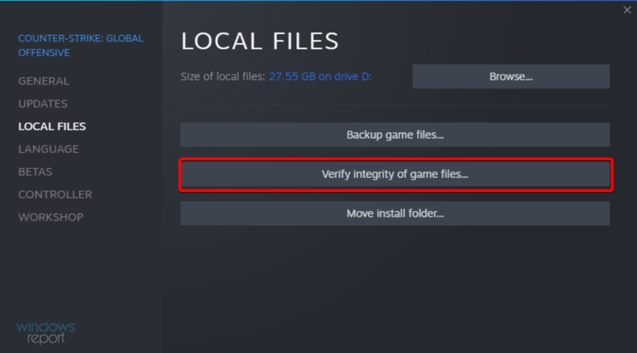 steam Verify Integrity of Game Files