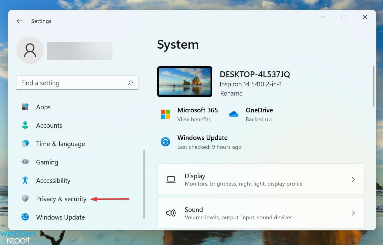 Privacy & Security to fix windows 11 voice typing not working