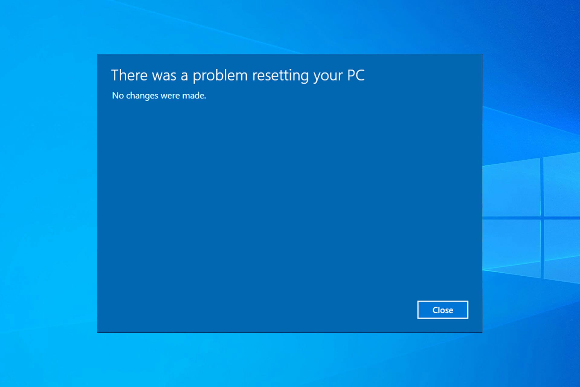 PC reset fails