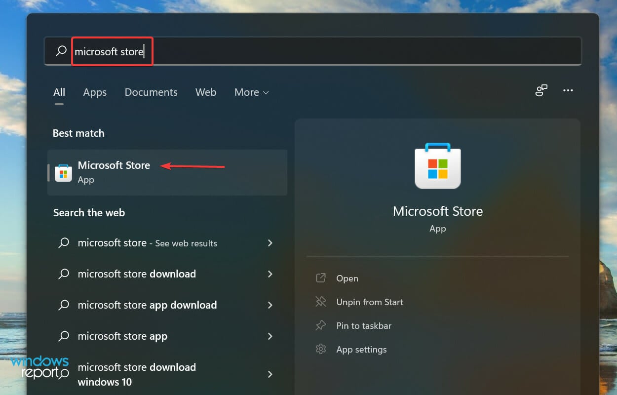 Launch Microsoft Store to fix xbox app not launching games windows 11