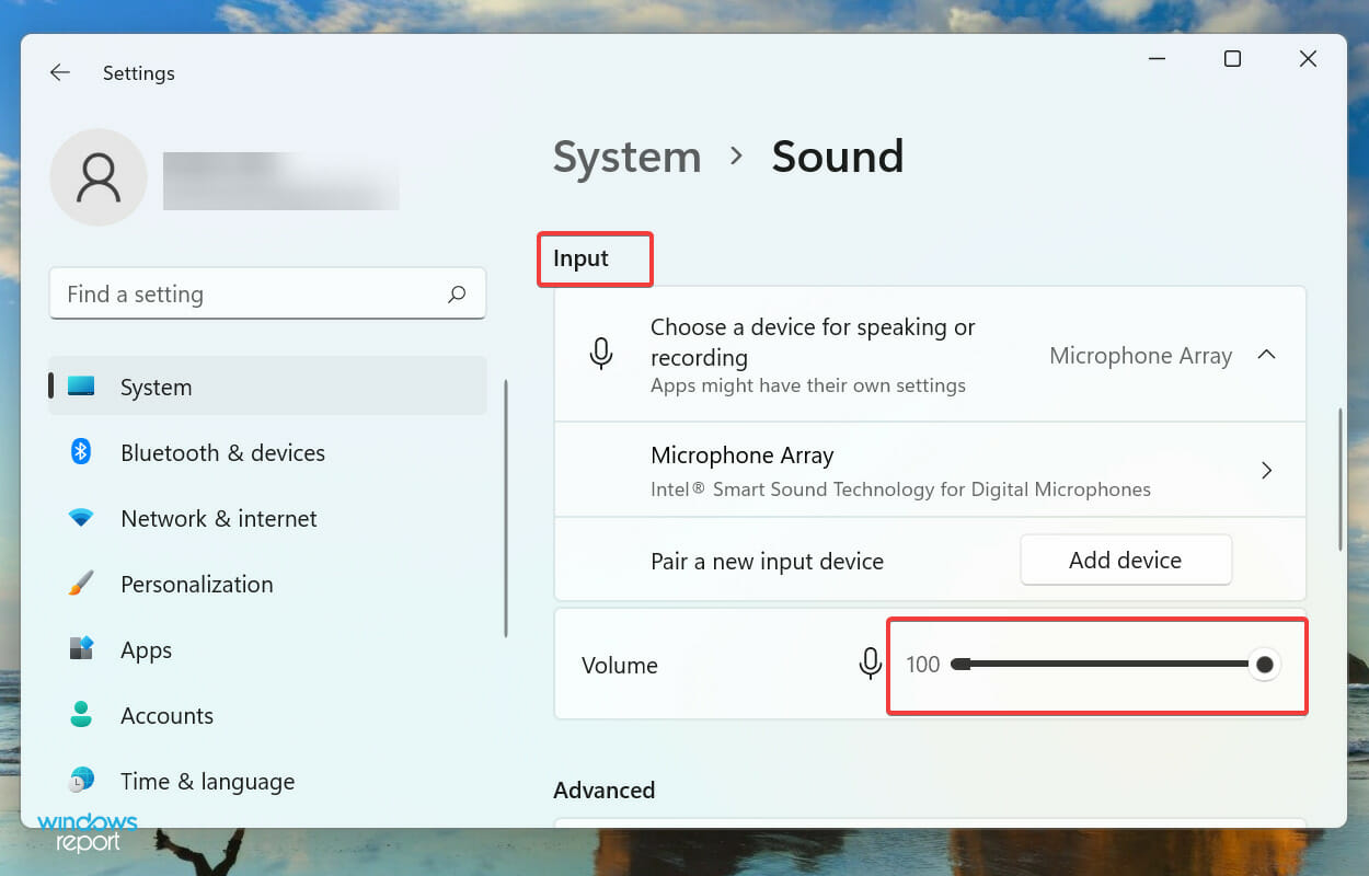 Increase input volume to fix zoom failed to detect microphone windows 11