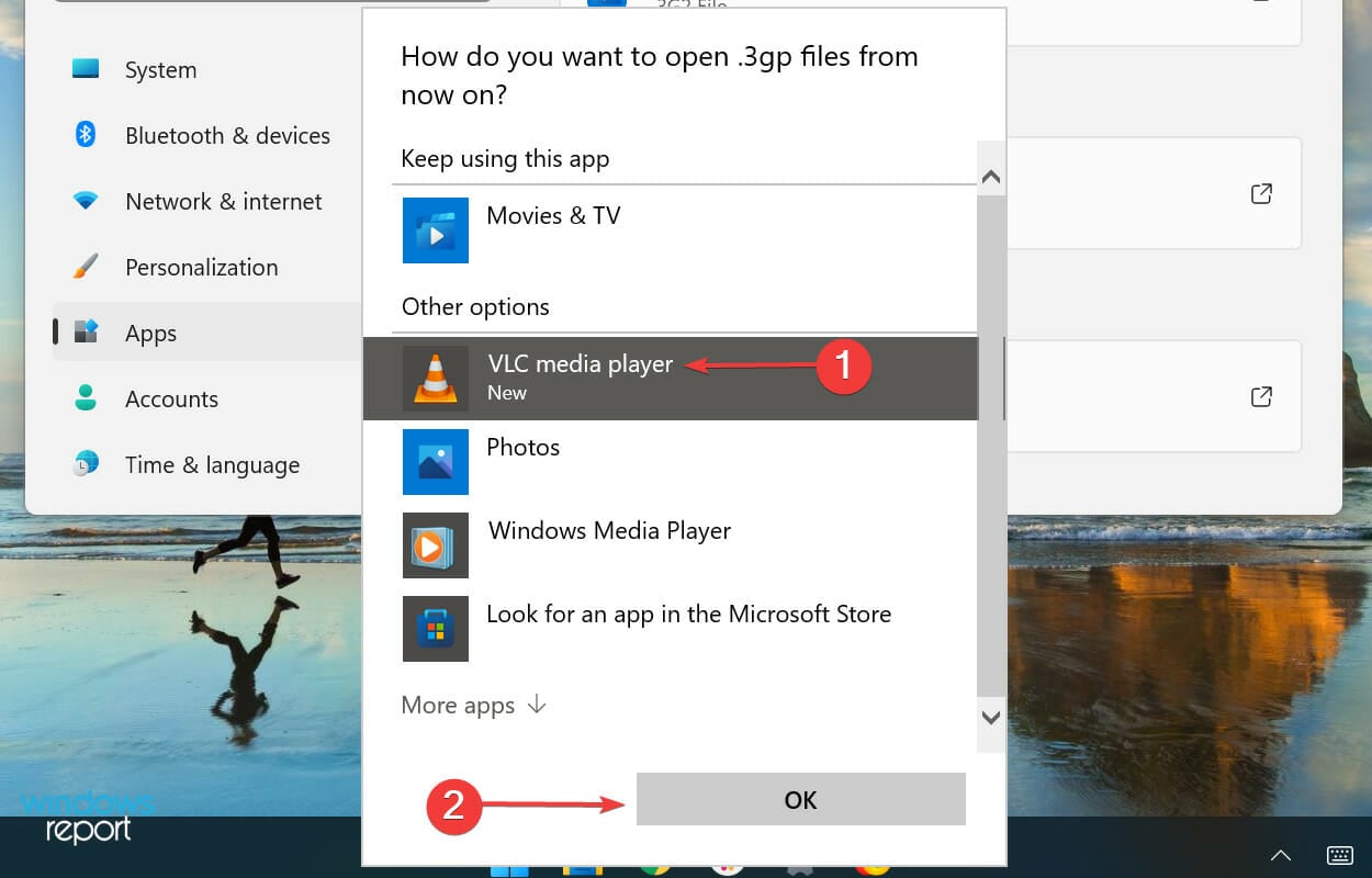 Select a different app to windows 11 remove file association