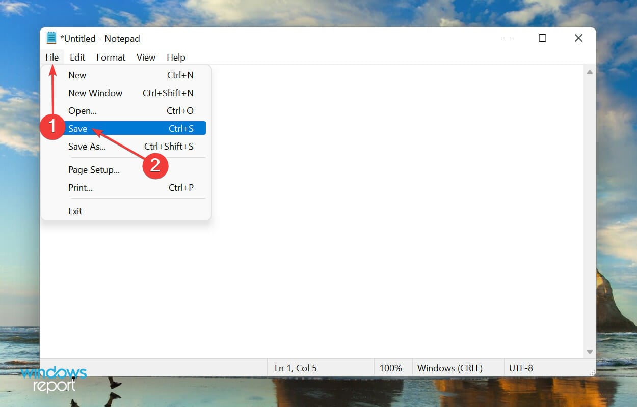 Save to create Windows 11 error logs