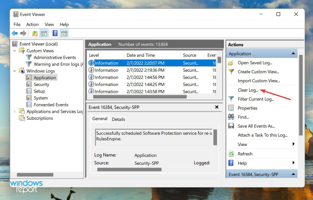 Clear Windows 11 error logs