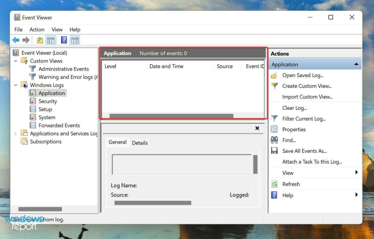 Windows 11 error logs cleared