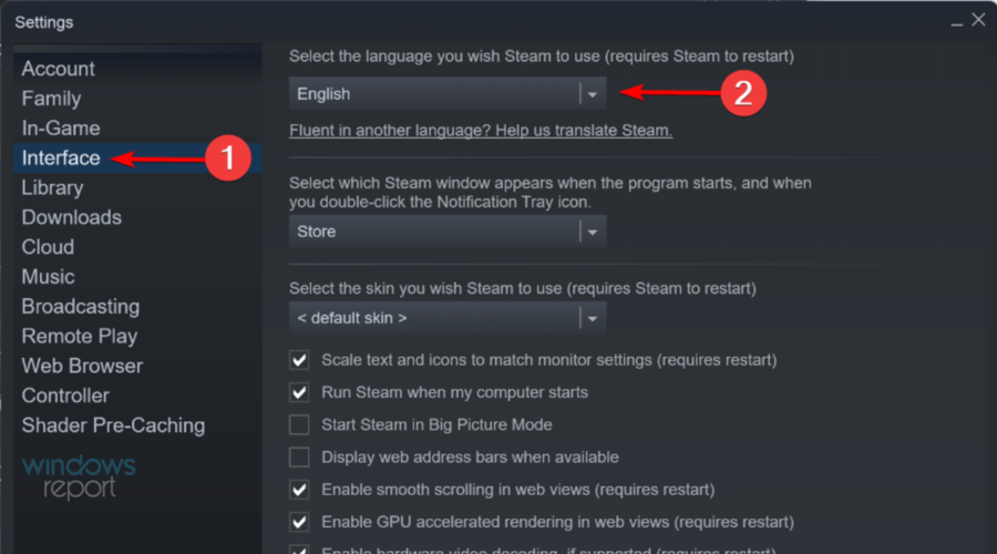 click to change steam language