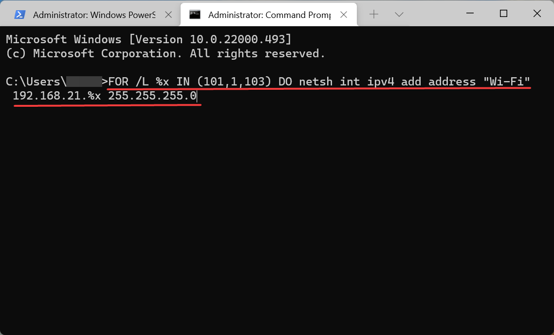 Execute Netsh command to Windows 11 add secondary IP address