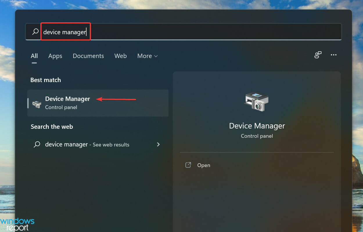 Launch Device Manager to fix windows 11 voice typing not working