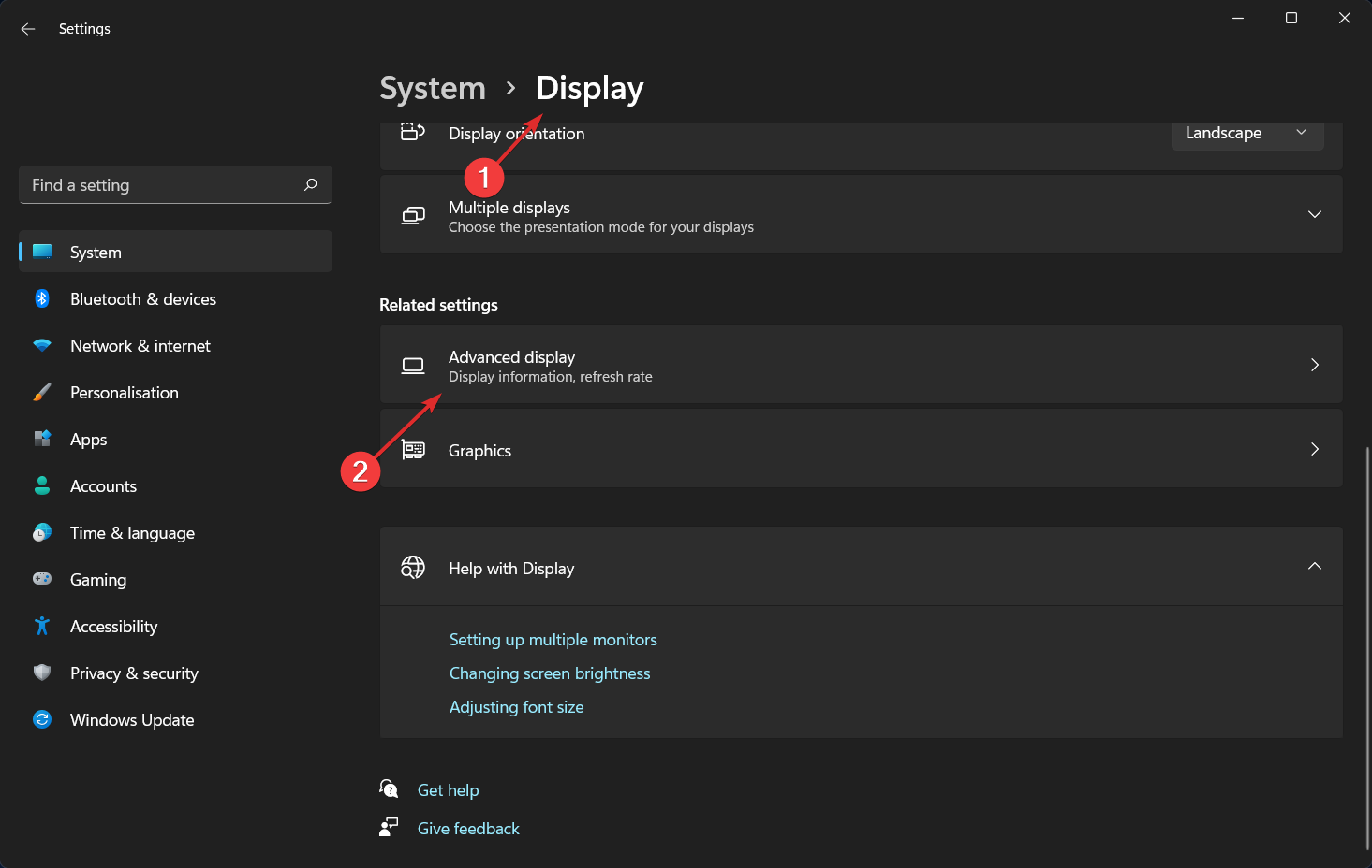 advanced-display-option windows 11 dynamic refresh rate not working