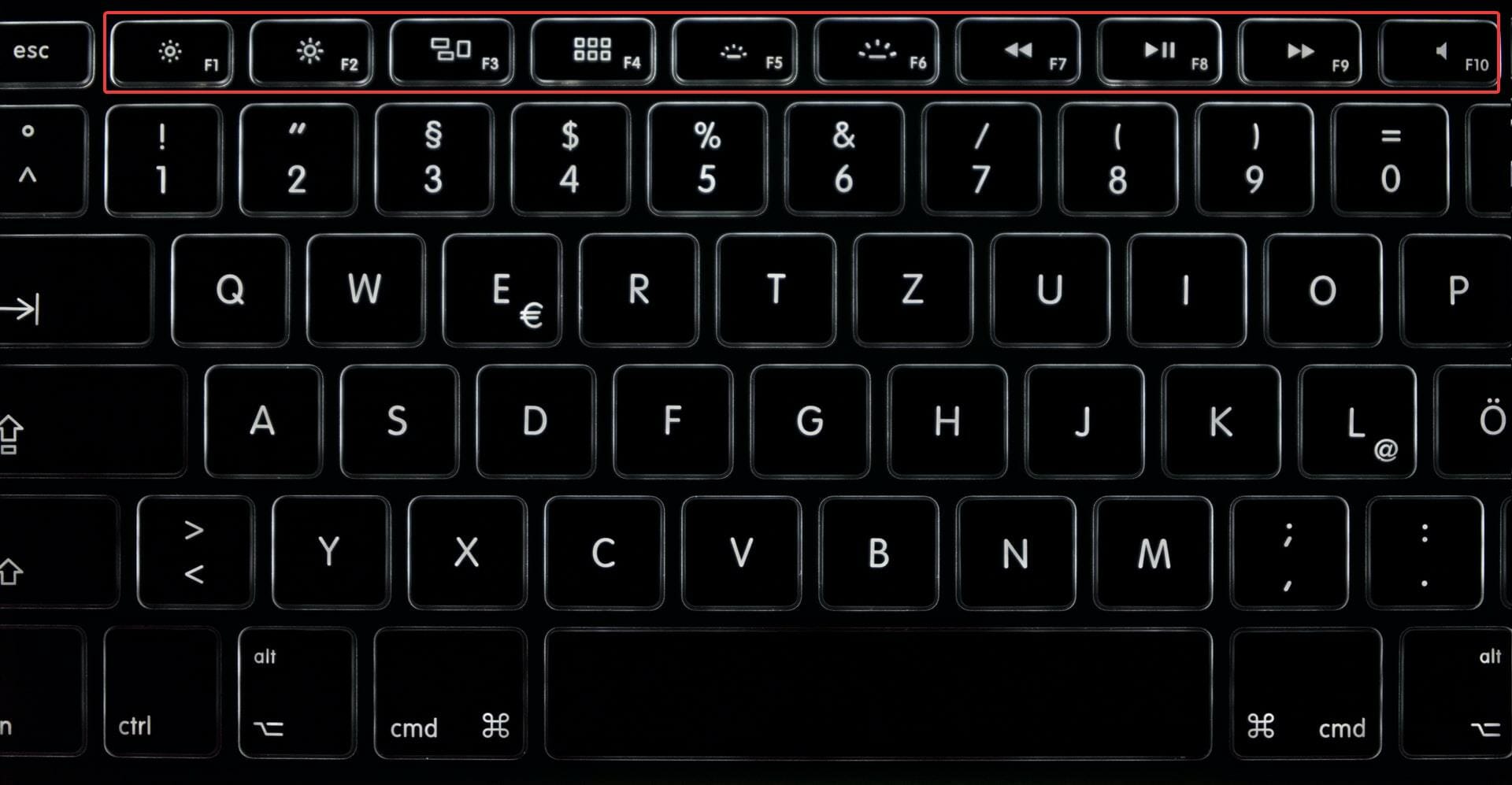 function keys on keyboard example