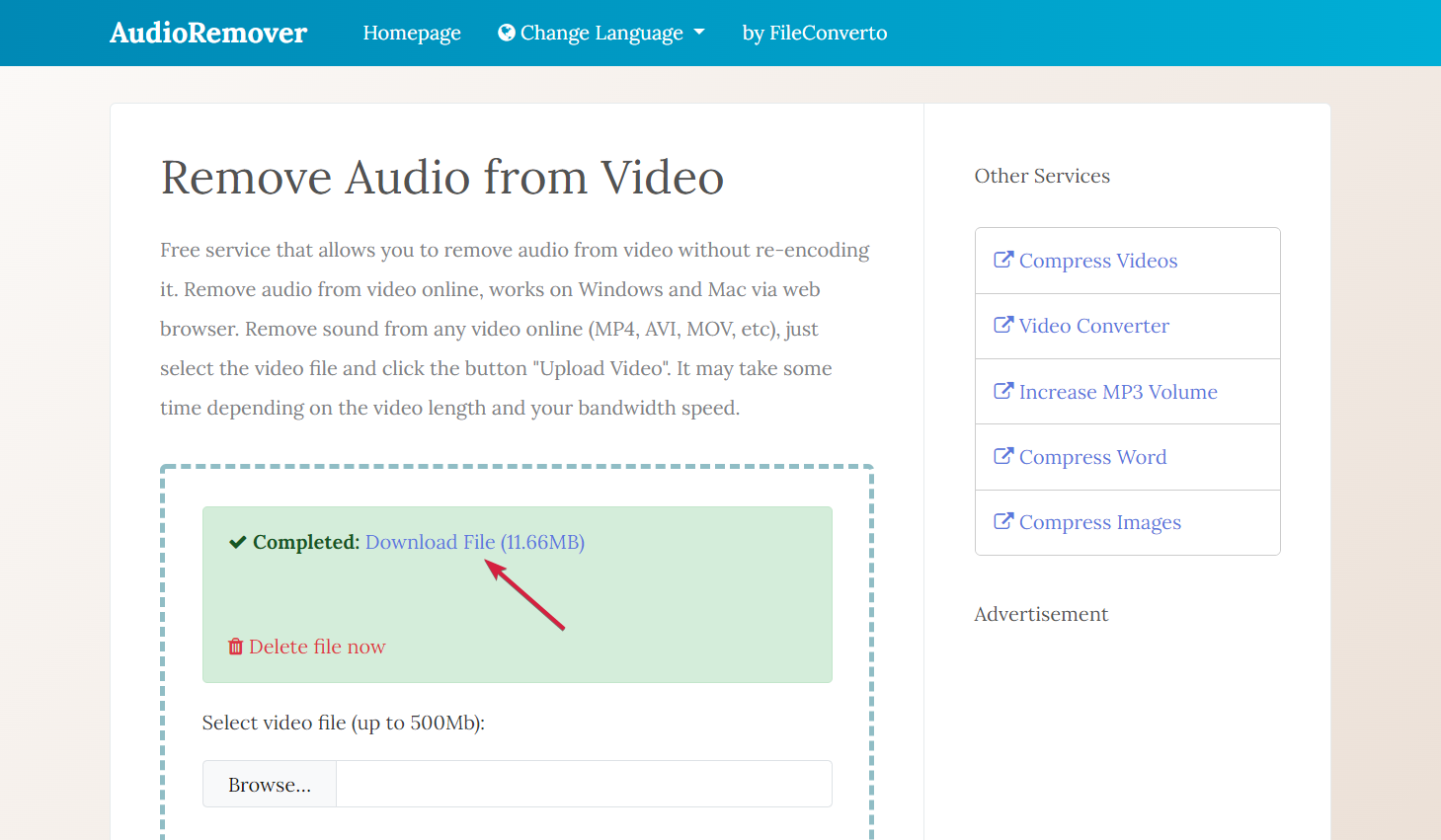 download video without sound audioremover