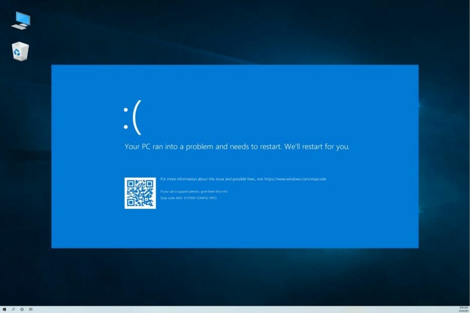 Solved: Stop Code BAD SYSTEM CONFIG INFO Error in Windows 10