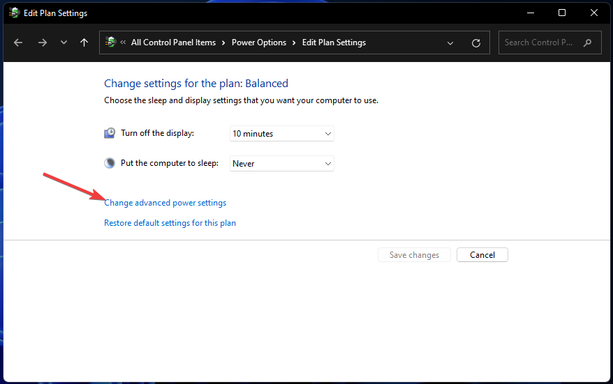 Change advanced power settings option event id 41 windows 11