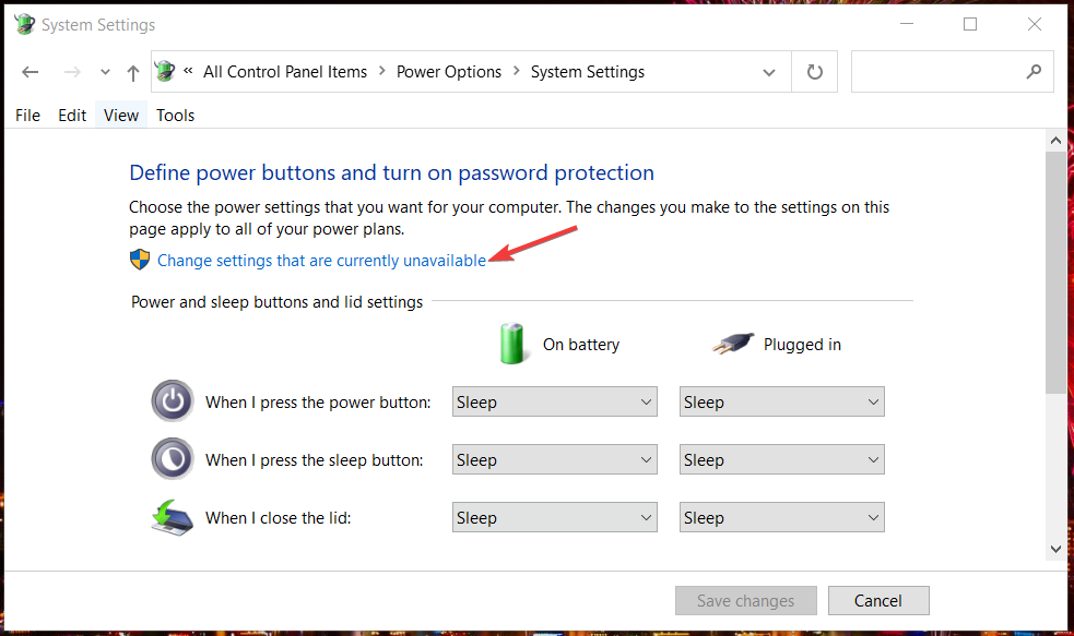 The Change settings that are currently unavailable option event id 41 windows 11