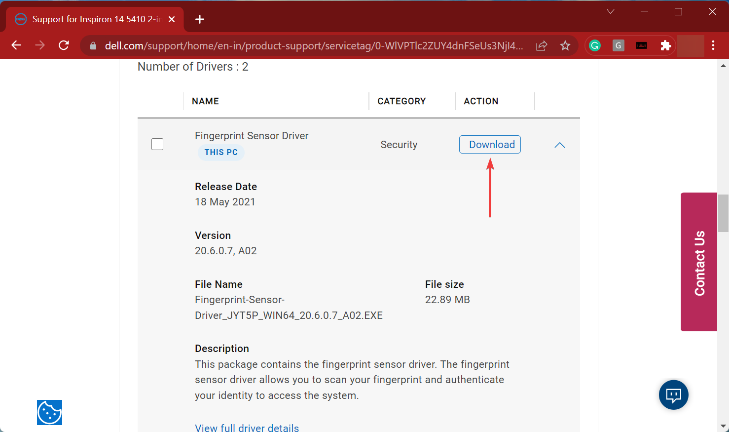 Download driver to fix biometric devices not showing in device manager windows 11