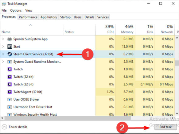 steam not enough disk space