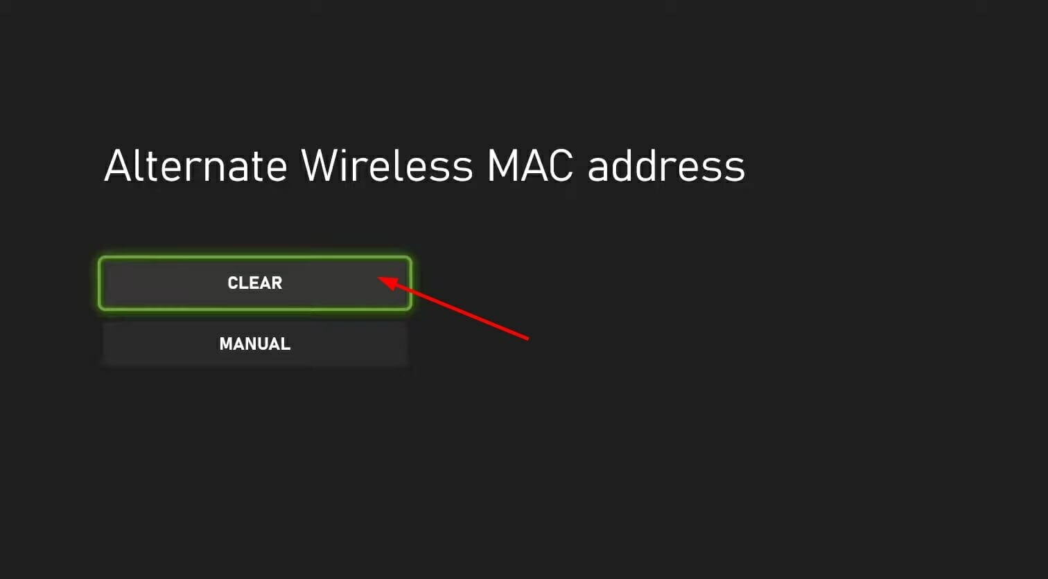 clear mac address