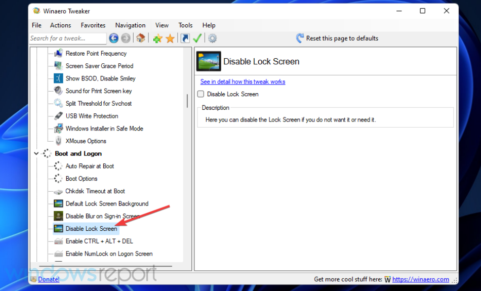 The Disable Lock Screen option disable lock screen windows 11