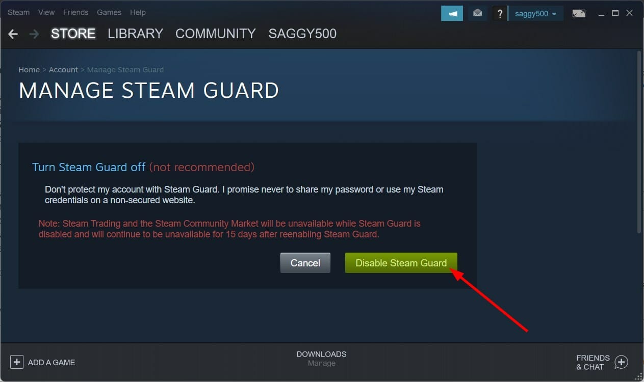 disable steam guard