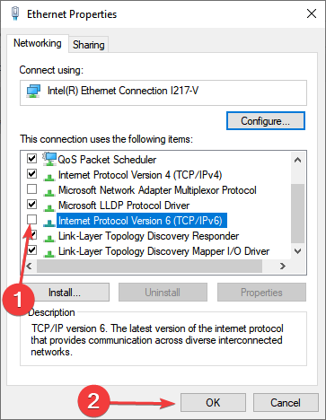 Disable IPv6 to fix ethernet doesn't have a valid ip configuration windows 11