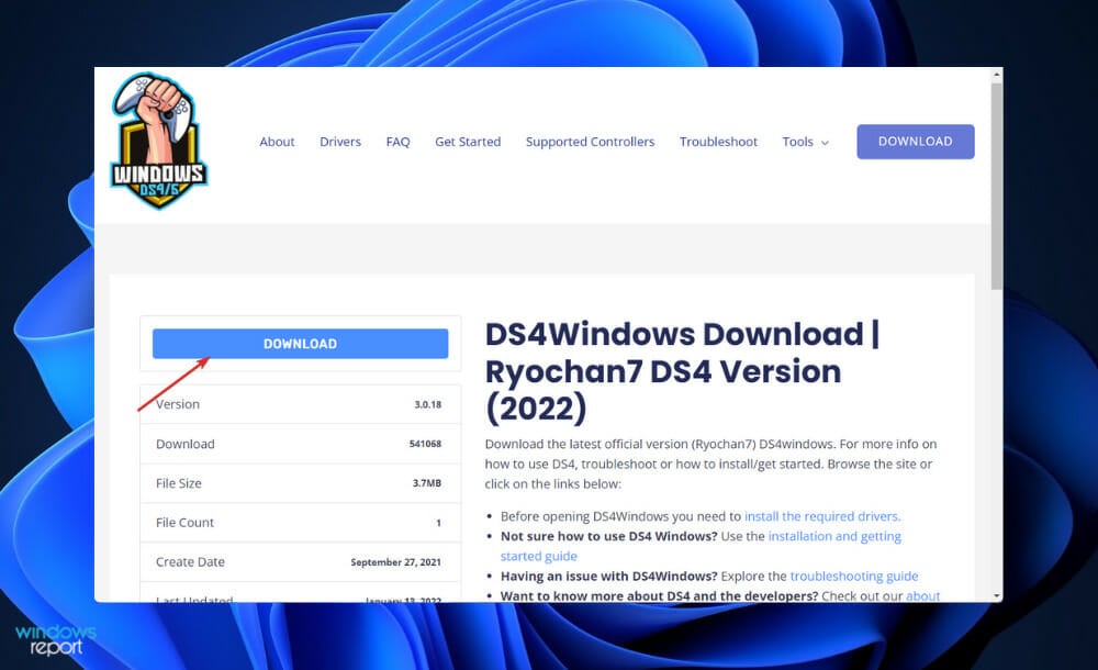 download-again ds4 windows 11 download