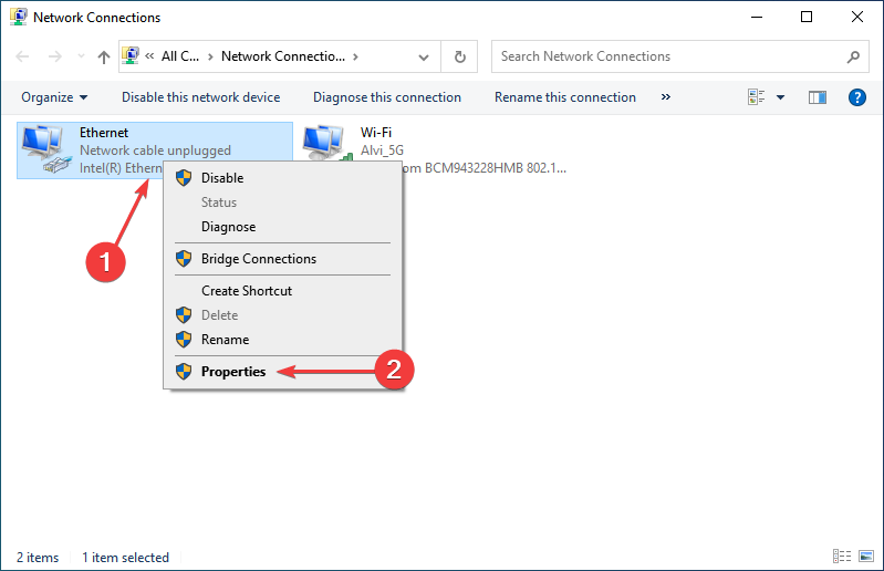 Ethernet properties to fix ethernet doesn't have a valid ip configuration windows 11