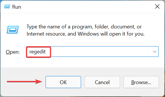 Launch Registry Editor to fix msedgewebview2.exe high cpu
