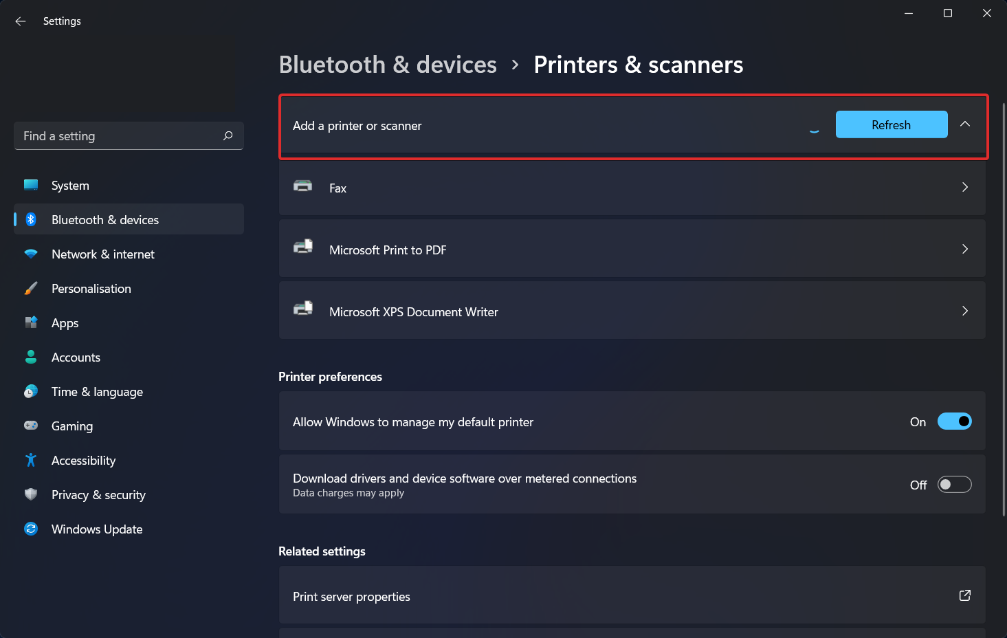 canon printer utilities stop sending data